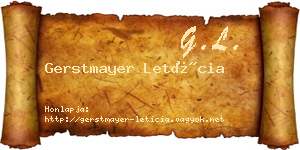 Gerstmayer Letícia névjegykártya